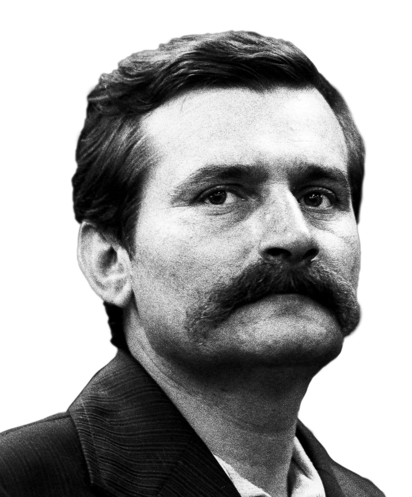 czarno biały portret lecha wałęsy